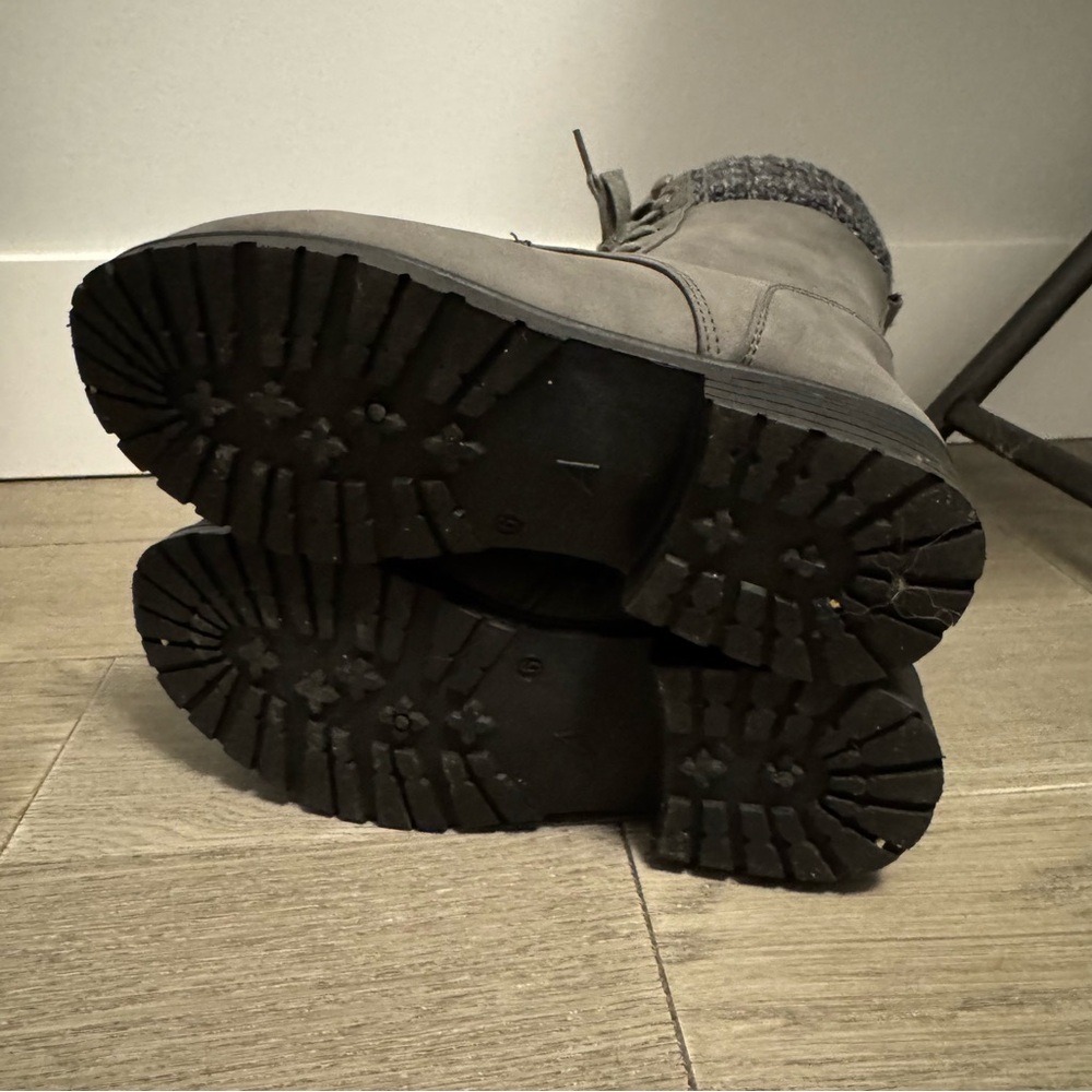 Winter Insulated Faux Suede Lace Up Ankle Boots with 3M Thinsulate & Knit Collar - Picture 5 of 7